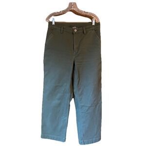 Duluth Trading Co Women Olive Green Carpenter Utility Pants Straight Leg Size 10